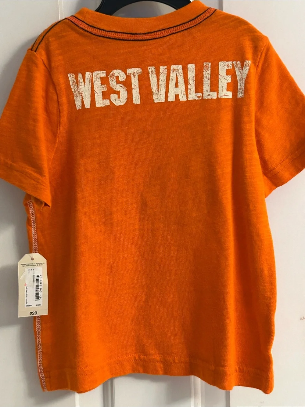 NWT-Boys Arizona Jean Company Orange Tee with Navy '63' On The Front